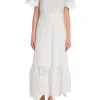 SELECTED FEMME DRESS KELLI ANKLE BRODERI DRESS SNOW WHITE
