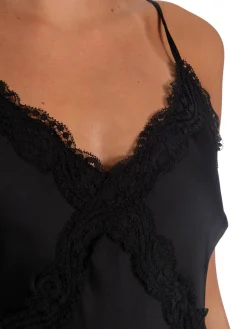 SELECTED FEMME DRESS LACE TRIM ANKLE STRAP BLACK