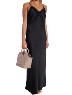 SELECTED FEMME DRESS LACE TRIM ANKLE STRAP BLACK