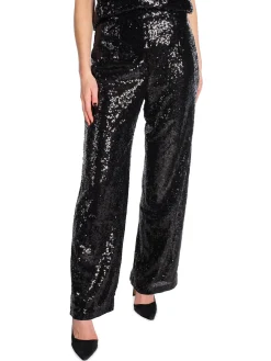 SELECTED FEMME PANTS ALAIA HW LONG SEQUINS BLACK