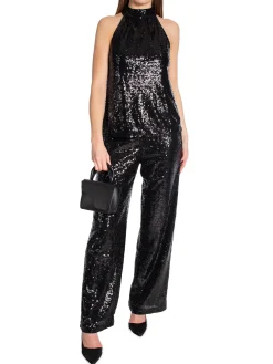 SELECTED FEMME PANTS ALAIA HW LONG SEQUINS BLACK