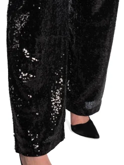 SELECTED FEMME PANTS ALAIA HW LONG SEQUINS BLACK