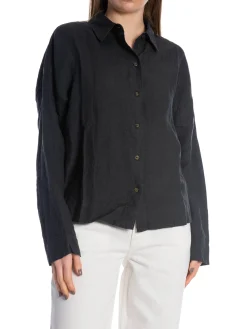 SELECTED FEMME SHIRT LINNIE LS LINEN BLACK