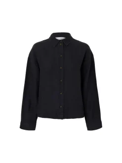 SELECTED FEMME SHIRT LINNIE LS LINEN BLACK