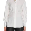 SELECTED FEMME SHIRT VEGA LS GATHERED SNOW WHITE