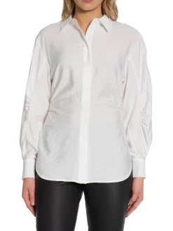 SELECTED FEMME SHIRT VEGA LS GATHERED SNOW WHITE