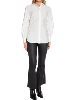 SELECTED FEMME SHIRT VEGA LS GATHERED SNOW WHITE