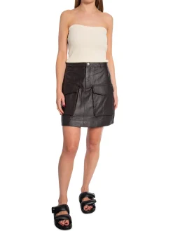 SELECTED FEMME SKIRT KAISA HW SHORT LEATHER SKIRT JAVA