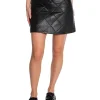SELECTED FEMME SKIRT SLFISOLDE MW LEATHER QUILTED SKIRT BLACK