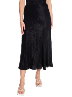 SELECTED FEMME SKIRT SLFNEW IBI MW LEATHER BLACK