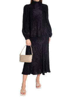 SELECTED FEMME SKIRT SLFNEW IBI MW LEATHER BLACK