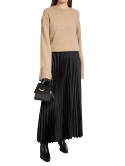 SELECTED FEMME SKIRT TINA HW ANKLE PLISSE BLACK