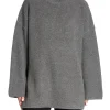 SELECTED FEMME SWEATER MARY LONG KNIT ROLL NECK LIGHT GREY MELANGE