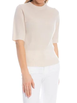 SELECTED FEMME TOP CILLE 2/4 KNIT O-NECK BIRCH MELANGE
