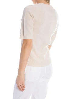 SELECTED FEMME TOP CILLE 2/4 KNIT O-NECK BIRCH MELANGE