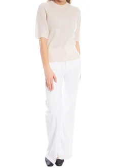 SELECTED FEMME TOP CILLE 2/4 KNIT O-NECK BIRCH MELANGE