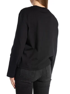 SELECTED FEMME TOP ESSENTIAL LS BOXY TEE BLACK