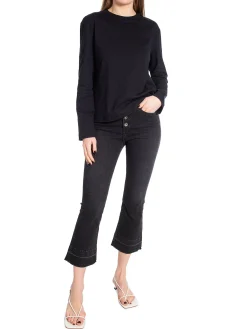 SELECTED FEMME TOP ESSENTIAL LS BOXY TEE BLACK