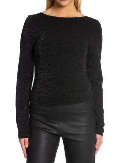 SELECTED FEMME TOP FRUE LS SCOOP BACK TOP BLACK