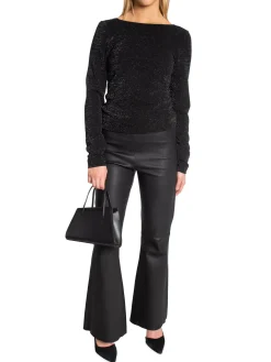 SELECTED FEMME TOP FRUE LS SCOOP BACK TOP BLACK