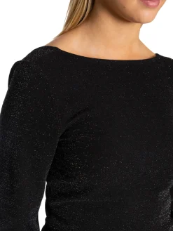 SELECTED FEMME TOP FRUE LS SCOOP BACK TOP BLACK