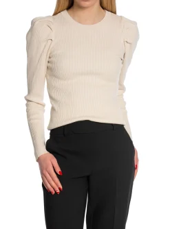 SELECTED FEMME TOP ISLA LS KNIT O-NECK BIRCH