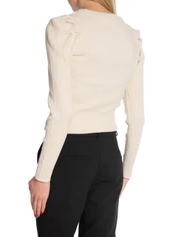 SELECTED FEMME TOP ISLA LS KNIT O-NECK BIRCH