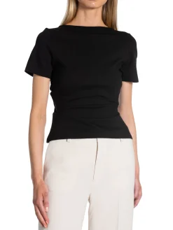 SELECTED FEMME TOP MANOLA SL CUTOUT BLACK