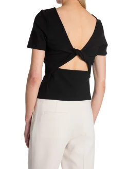 SELECTED FEMME TOP MANOLA SL CUTOUT BLACK