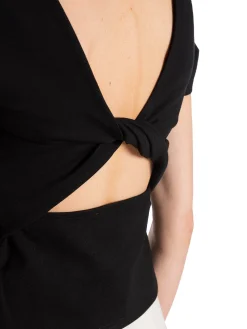 SELECTED FEMME TOP MANOLA SL CUTOUT BLACK