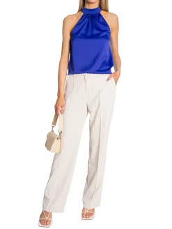 SELECTED FEMME TOP RACHELLE HALTER NECK ROYAL BLUE