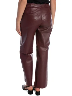 SELECTED FEMME TROUSERS FAYE LEATHER ZINFANDEL