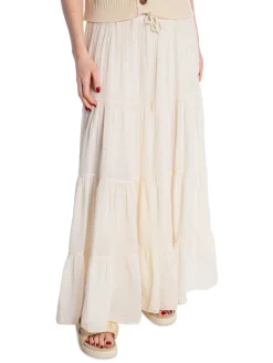 SKIRT VERY WIDE COTTON SAIL WITH LINING