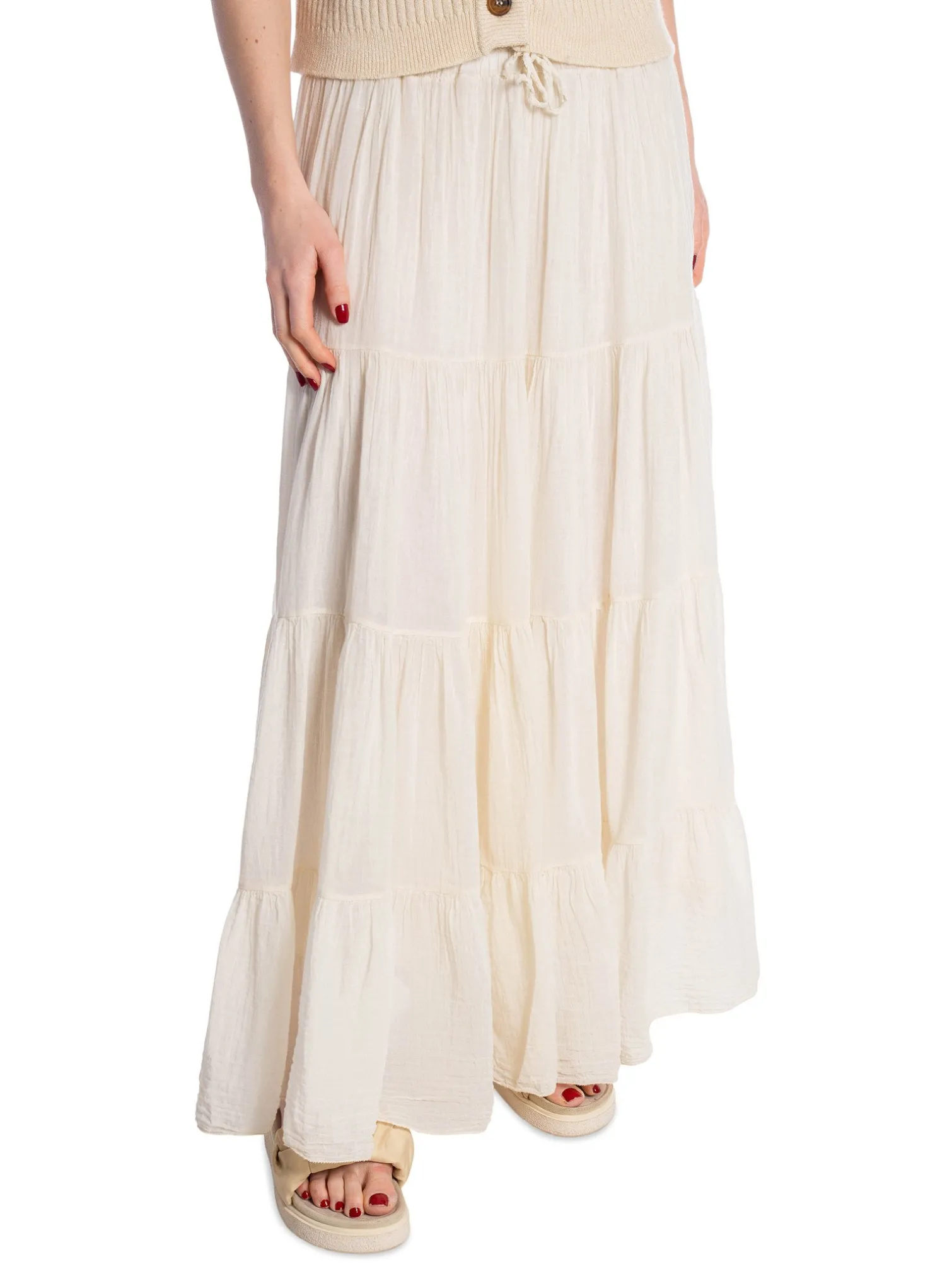 SKIRT VERY WIDE COTTON SAIL WITH LINING