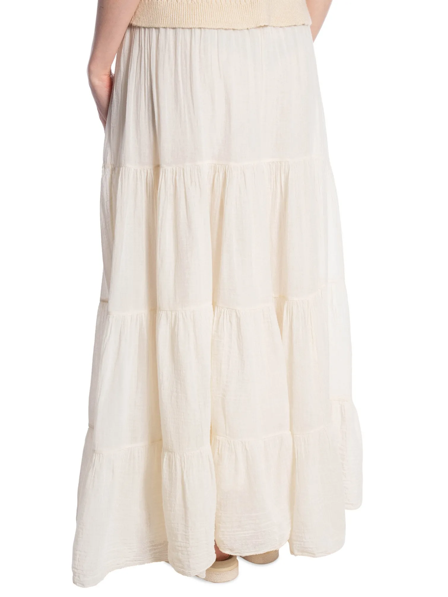 SKIRT VERY WIDE COTTON SAIL WITH LINING