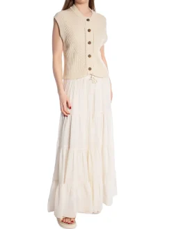 SKIRT VERY WIDE COTTON SAIL WITH LINING