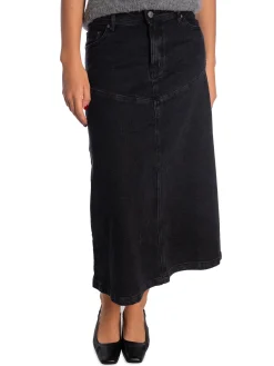SOFT REBELS SKIRT JENNIE DENIM MIDI BLACK