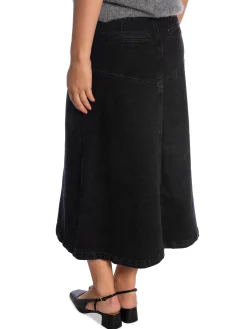 SOFT REBELS SKIRT JENNIE DENIM MIDI BLACK