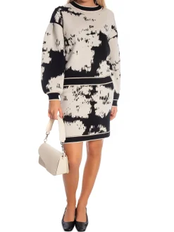 SOFT REBELS SKIRT ROUGH PATTERN JACQUARD ARTIC WOLF