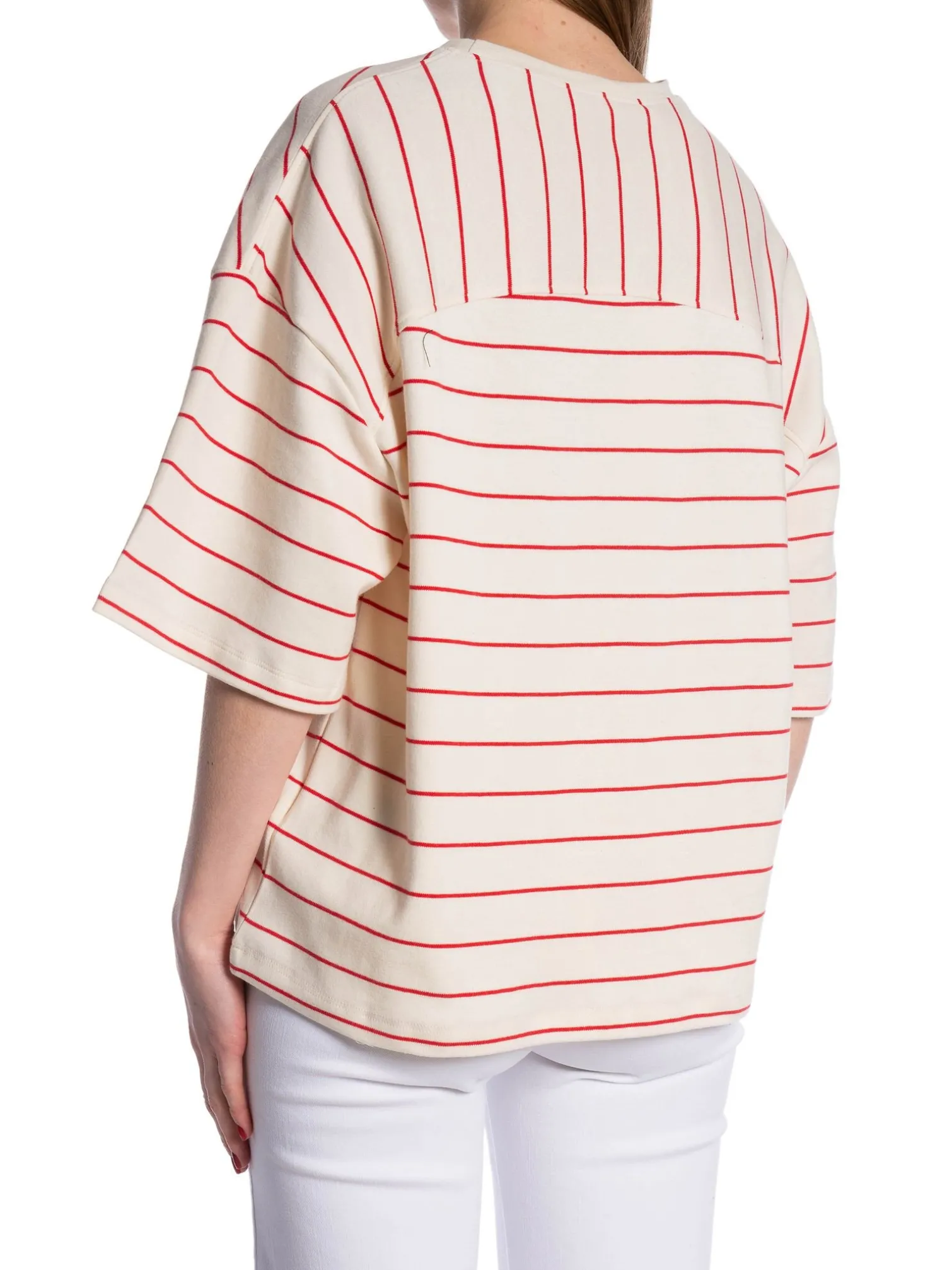 SOFT REBELS TOP SRELORA HELLA T-SHIRT GOTS ARCTIC WOLF RACING RED STRIPES