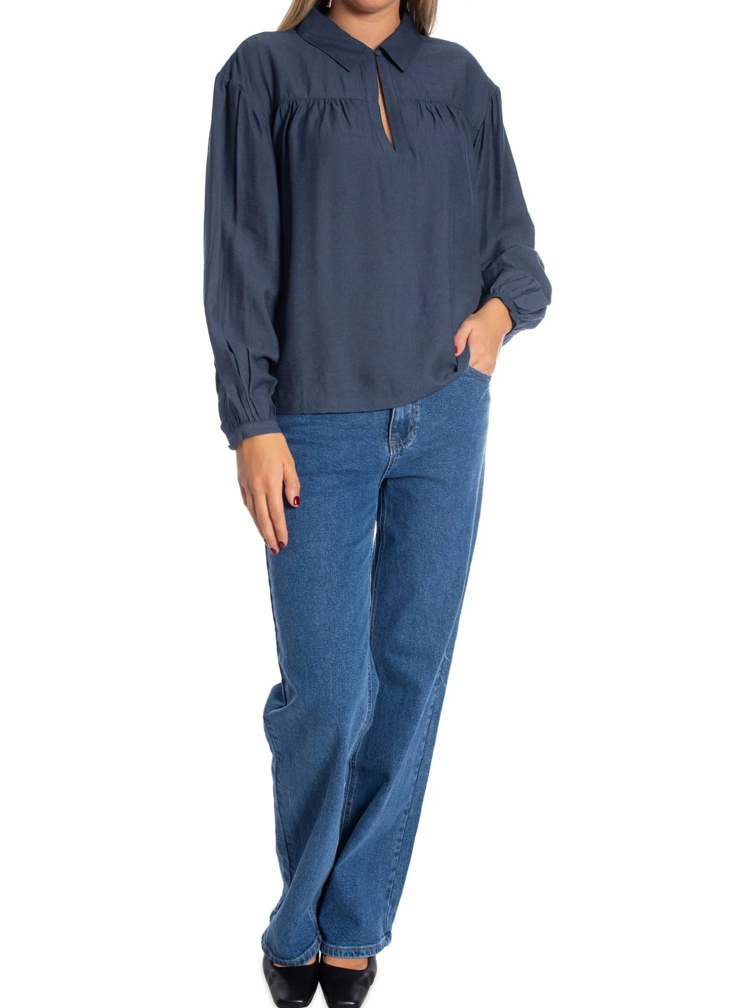 SOFT REBELS TOP SYDNEY OMBRE BLUE