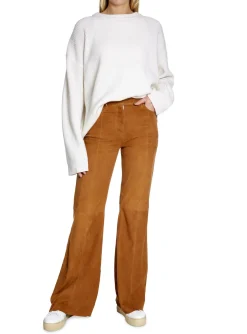 STAND SUEDE TROUSERS ENYA TAN