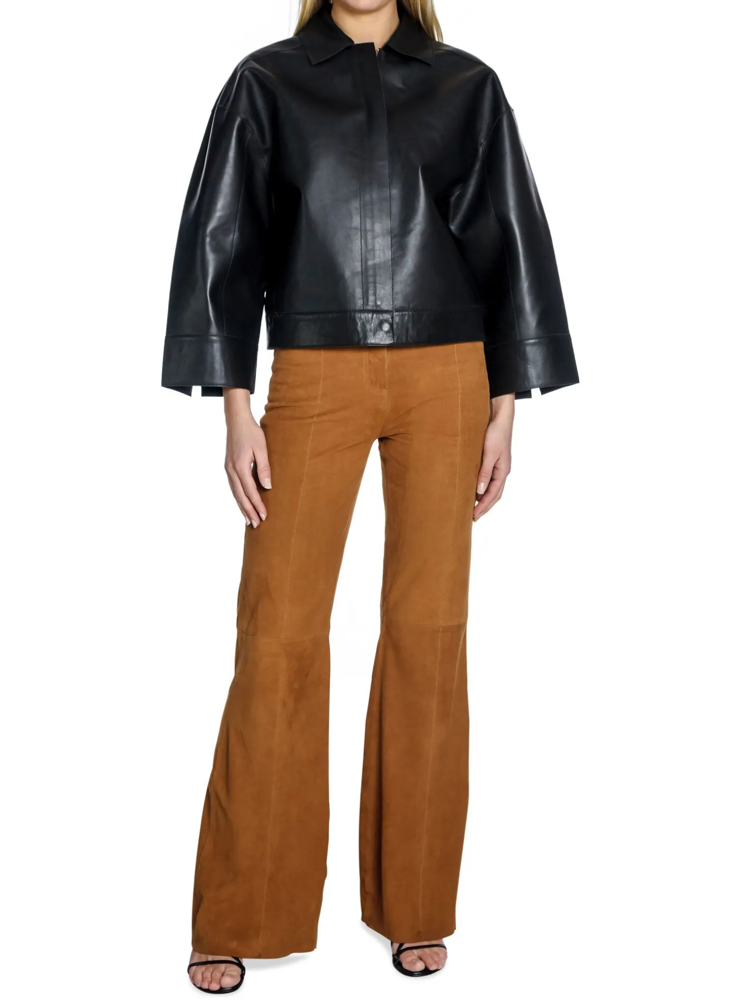 STAND SUEDE TROUSERS ENYA TAN