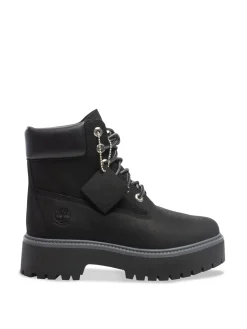 TIMBERLAND BOOTS STONE STREET 6 INCH LACE UP WATERPROOF JET BLACK