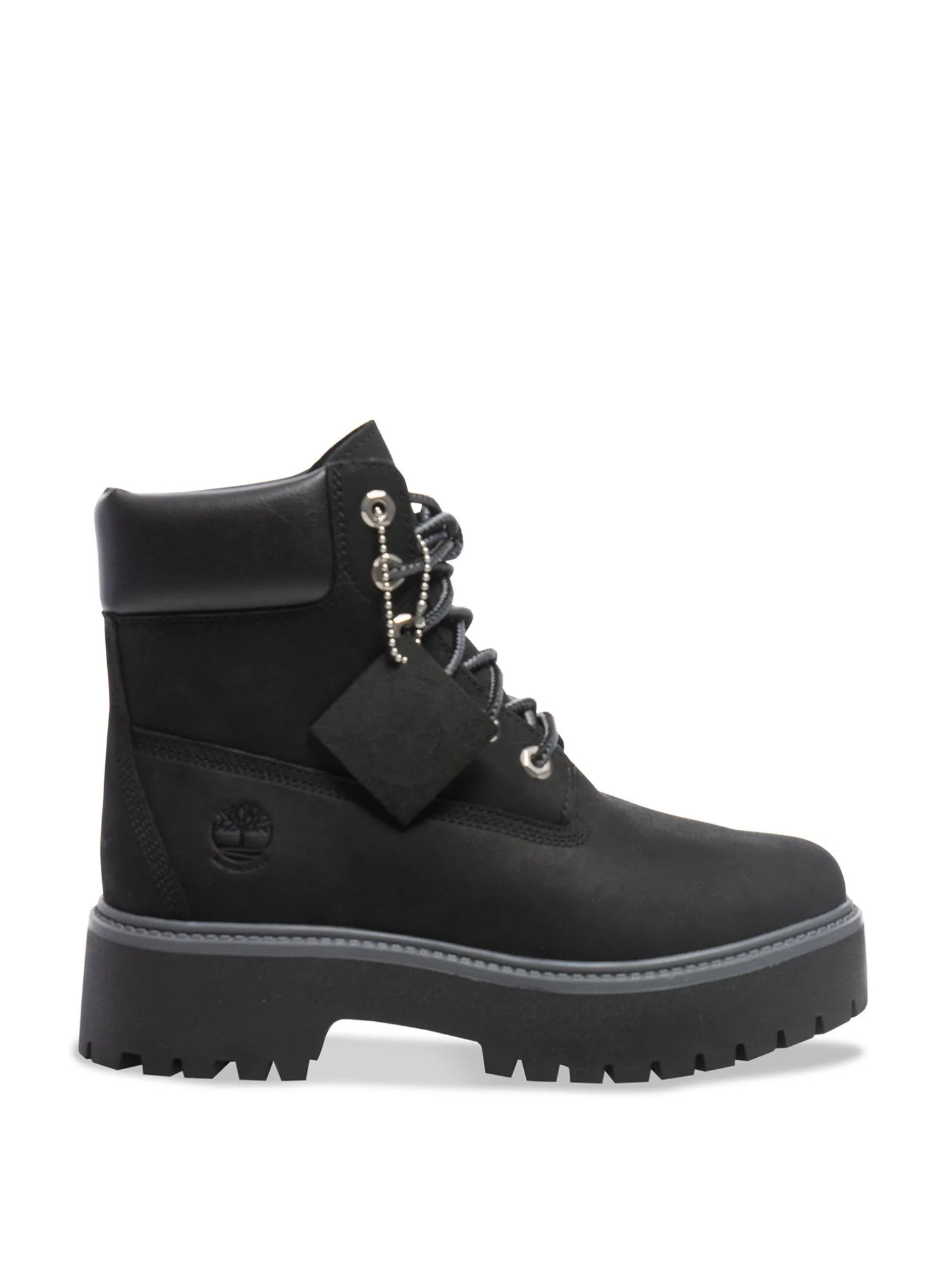 TIMBERLAND BOOTS STONE STREET 6 INCH LACE UP WATERPROOF JET BLACK