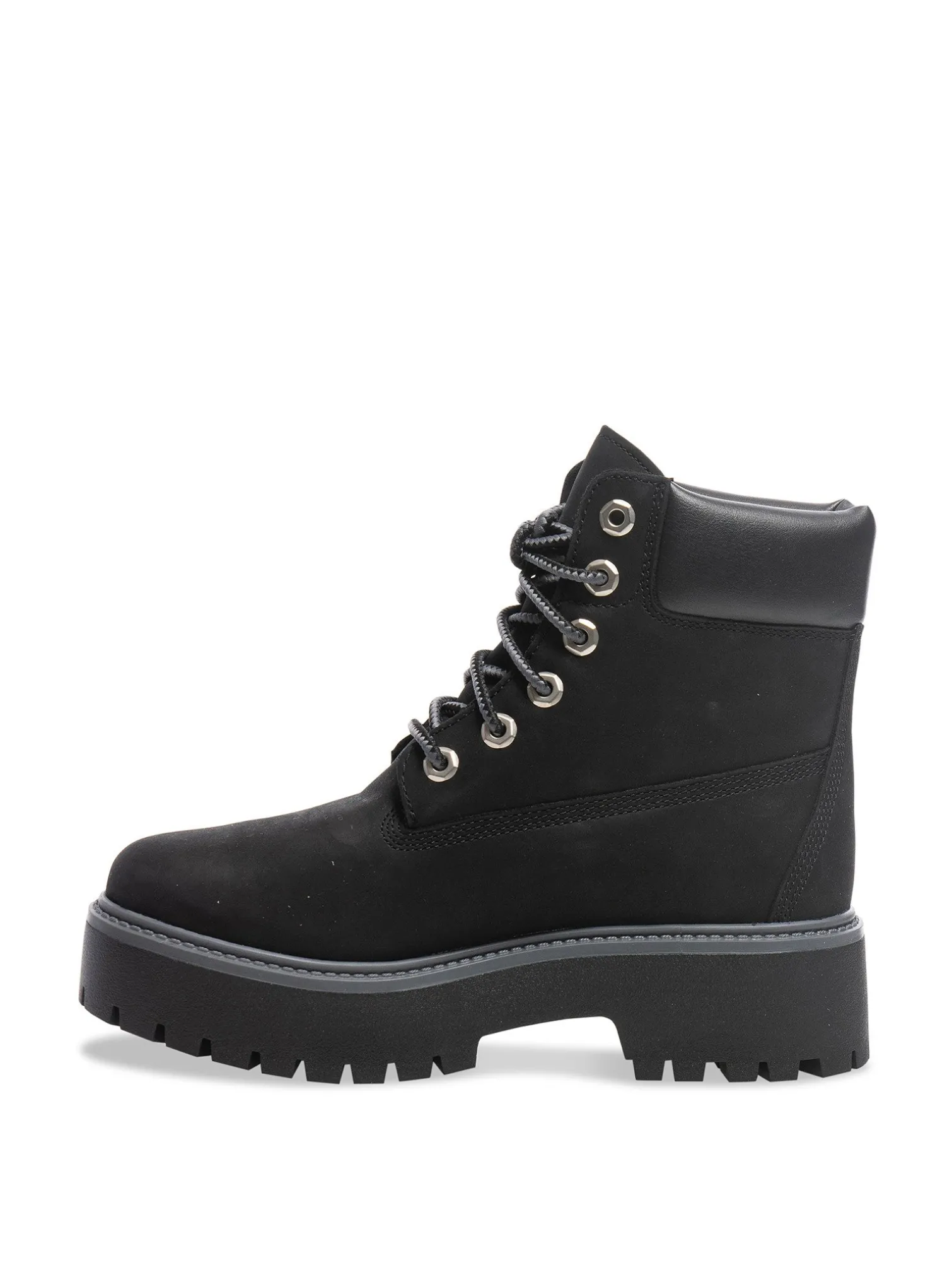 TIMBERLAND BOOTS STONE STREET 6 INCH LACE UP WATERPROOF JET BLACK