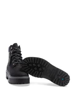 TIMBERLAND BOOTS STONE STREET 6 INCH LACE UP WATERPROOF JET BLACK