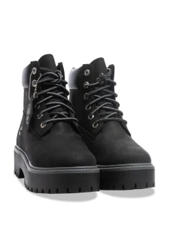 TIMBERLAND BOOTS STONE STREET 6 INCH LACE UP WATERPROOF JET BLACK