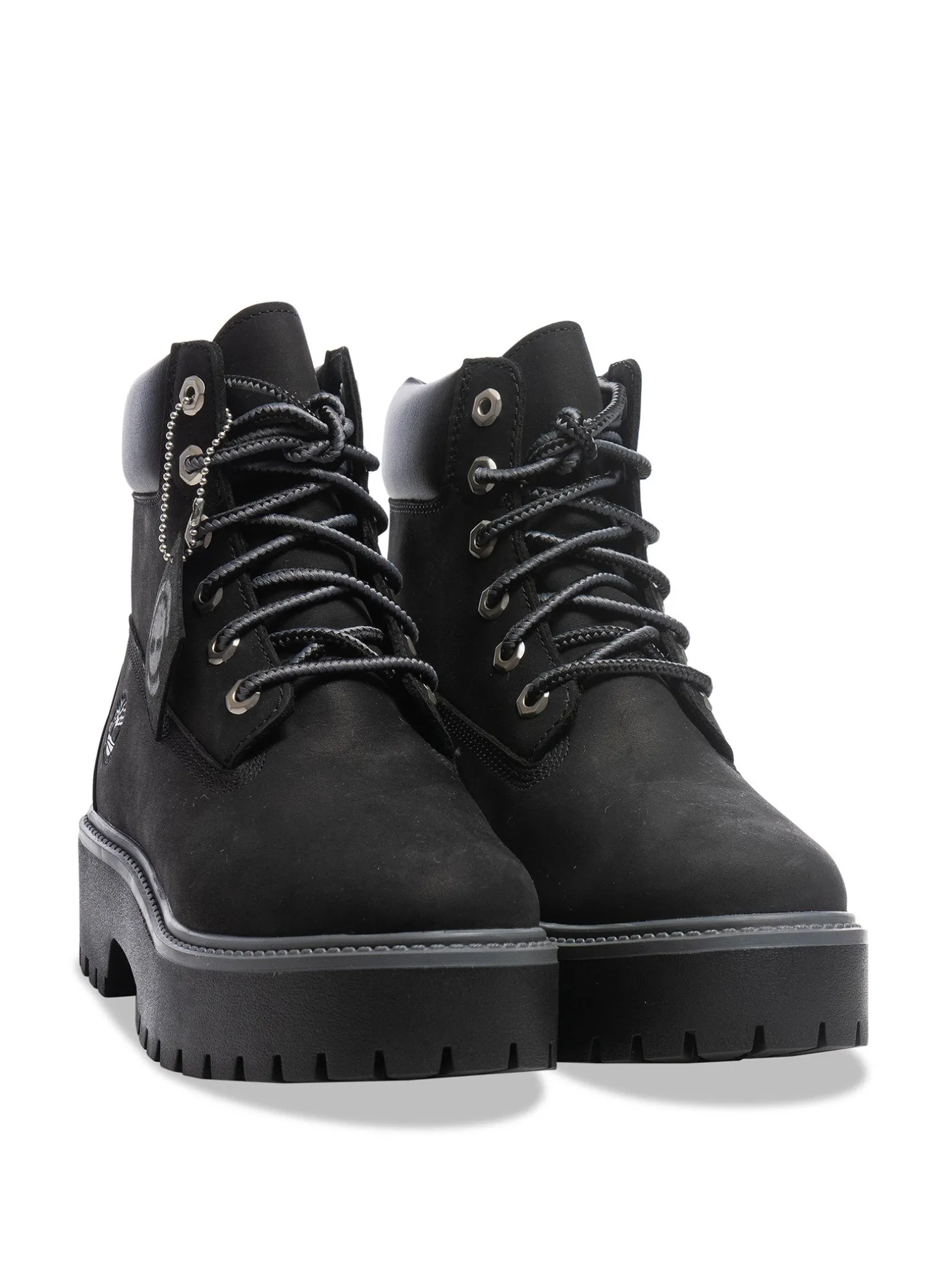 TIMBERLAND BOOTS STONE STREET 6 INCH LACE UP WATERPROOF JET BLACK