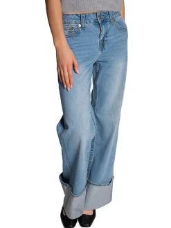 TRUE RELIGION JEANS DIAMANTE CUFF BOBBI LOW SLUNG BAGGY ALMANOR